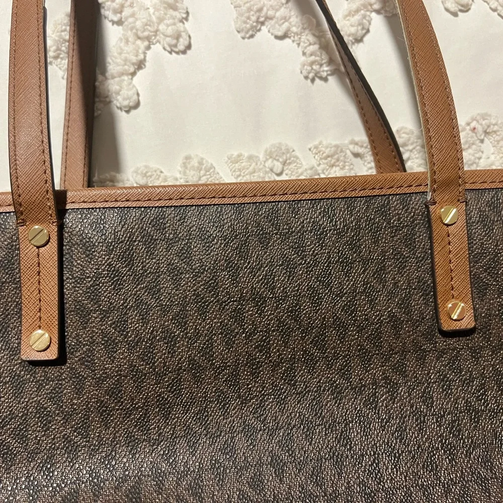 Michael Kors Brown Tote with Colorful Patches - Picture 5 of 13
